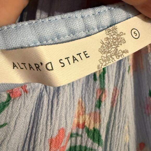 Altar'd State Light Blue Floral Mini Dress - Small - Picture 7 of 8